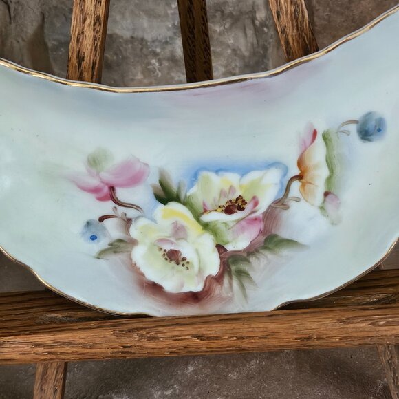 Lefton "TO A WILD ROSE" Half Moon Side Bone Dishes Set of 4 - Picture 5 of 8